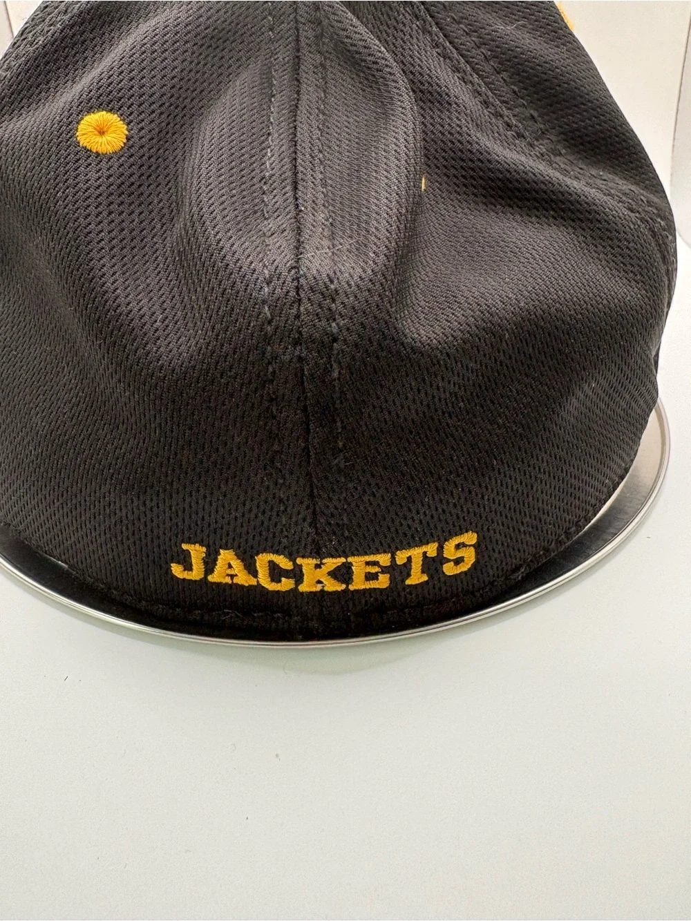 The Game Pro UC Jackets Black Gold Fitted Hat Size L GameTek Performance Cap